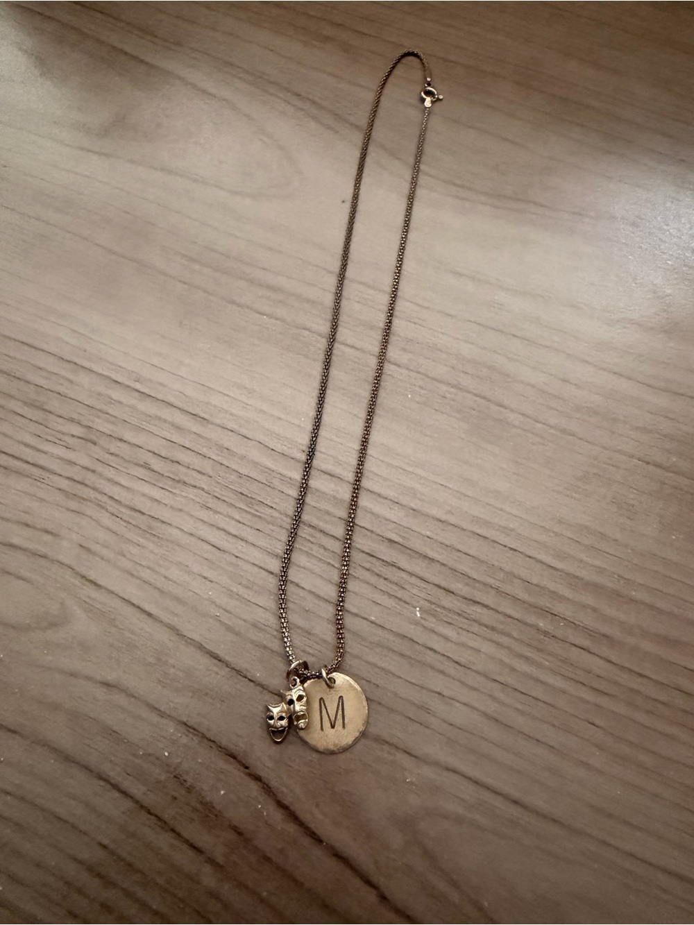 Comedy and Tragedy M Necklace